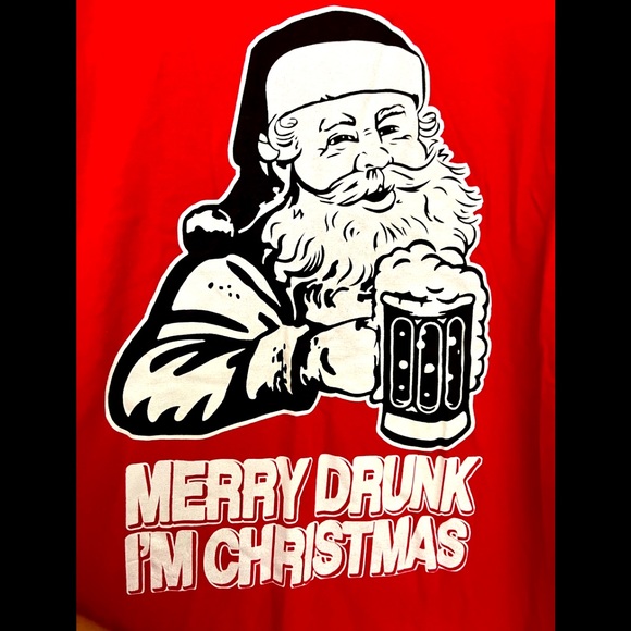 Red Drunk Santa Shirt - Picture 2 of 5
